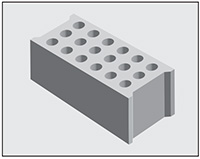 Bloc perforé (bloc allégé) 20x20x50 B80